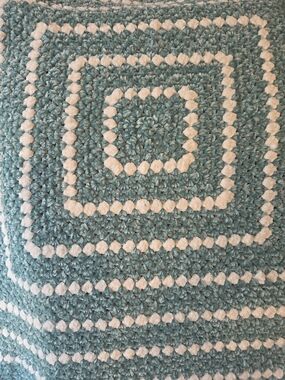 Handcrafted Teal and White Quilted Throw - Cozy Layering Quilt